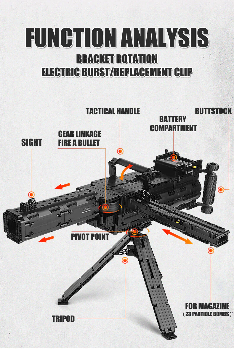 Mould King 14009 Maxim Gun - 1399 PCS - Image 6