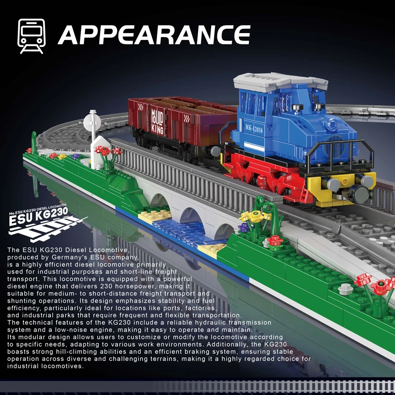 Mould King 12038 ESU KG2300 Diesel Locomotive Building Set - 1,117 Pcs - Image 4