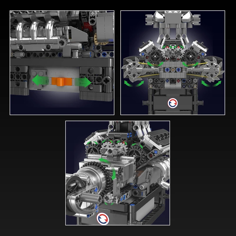 Mould King 10206 Turbo V8 Engine Construction Set | 737 Pieces - Image 4