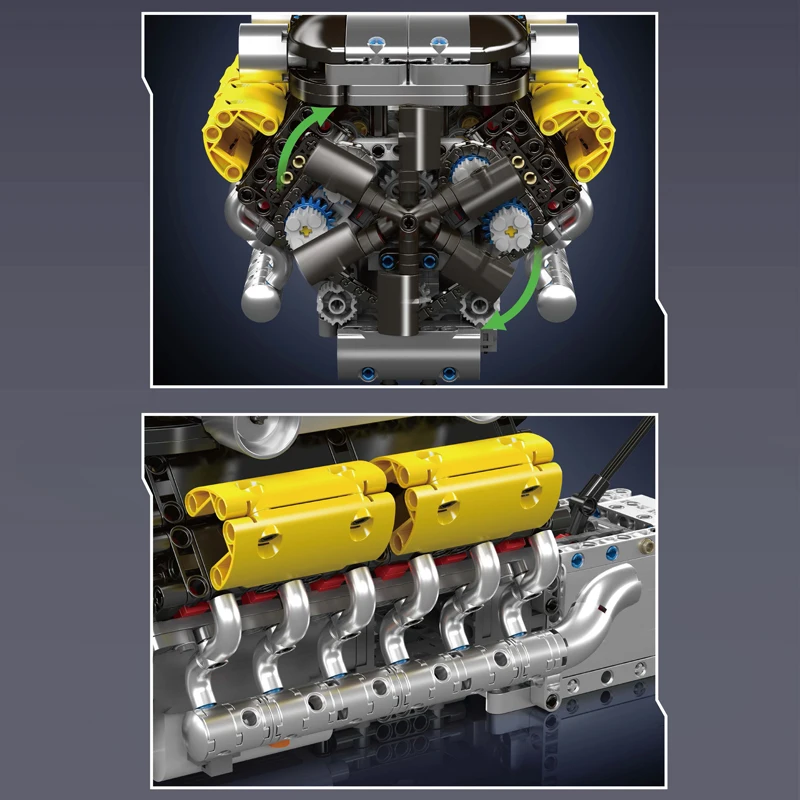 Mould King 10202 Motorised Lambo V12 Engine & Gearbox Building Set - 1,260 Pcs - Image 5
