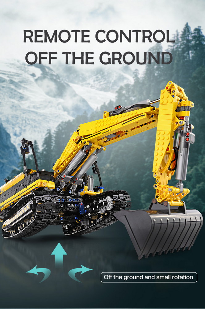 Mould King 13112 Mechanical Digger Motorized Excavator - 1830 PCS - Image 9