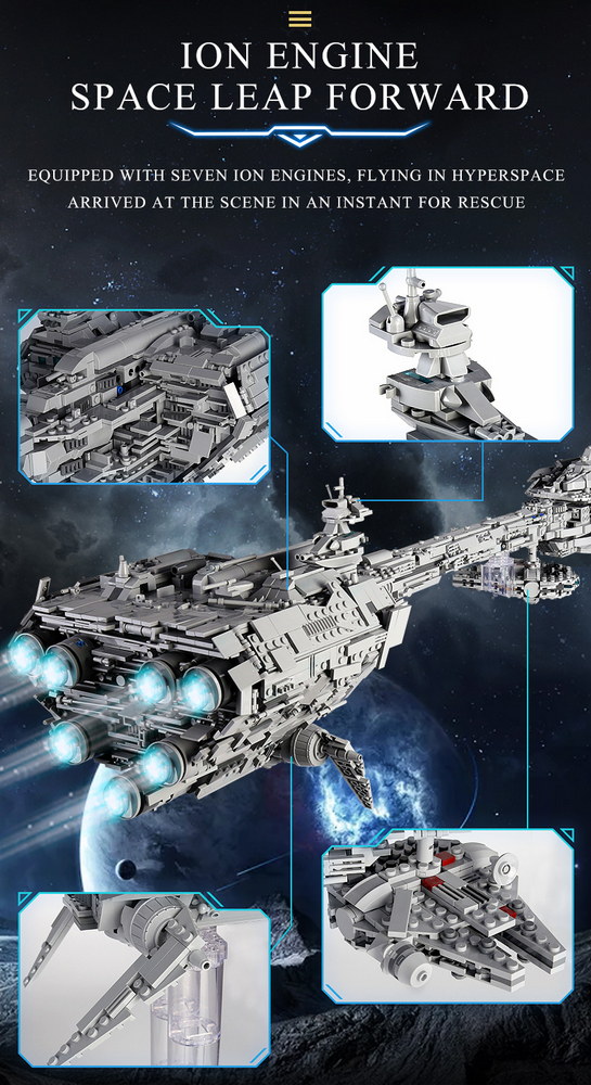 Mould King 21001 UCS Nebulon Model B Medical Frigate - 6388 PCS - Image 7