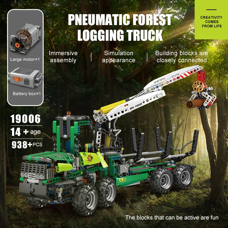 Mould King 19006 Pneumatic Logging Truck Building Set - 938 Pcs - Image 2