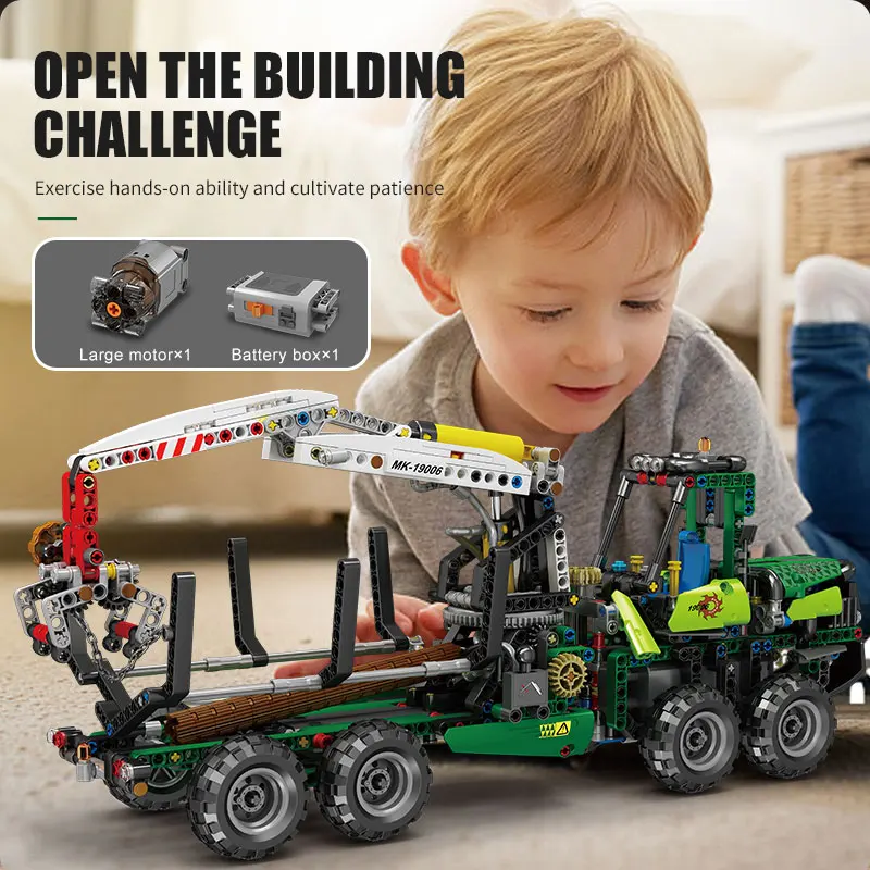 Mould King 19006 Pneumatic Logging Truck Building Set - 938 Pcs - Image 4