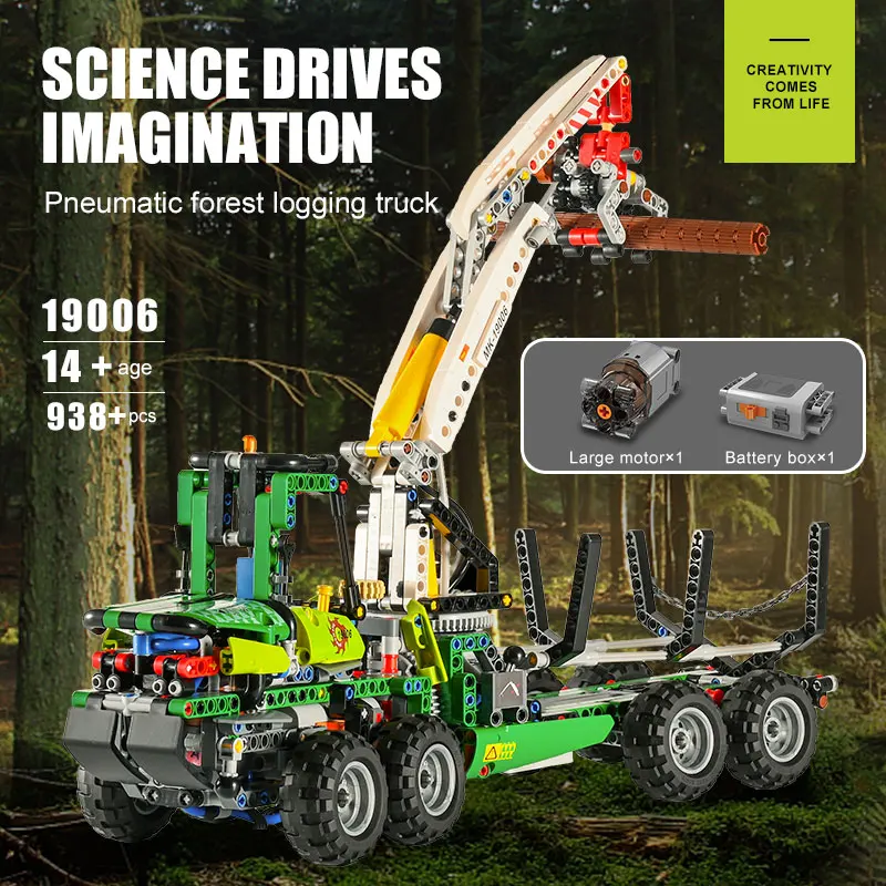 Mould King 19006 Pneumatic Logging Truck Building Set - 938 Pcs - Image 3