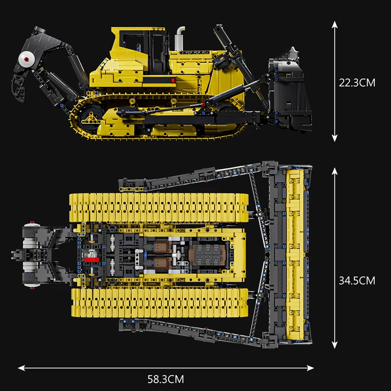 MOULD KING 17049 Liebherr PR766 Remote Controlled Bulldozer Building Set - 3,568 PCS - Image 6