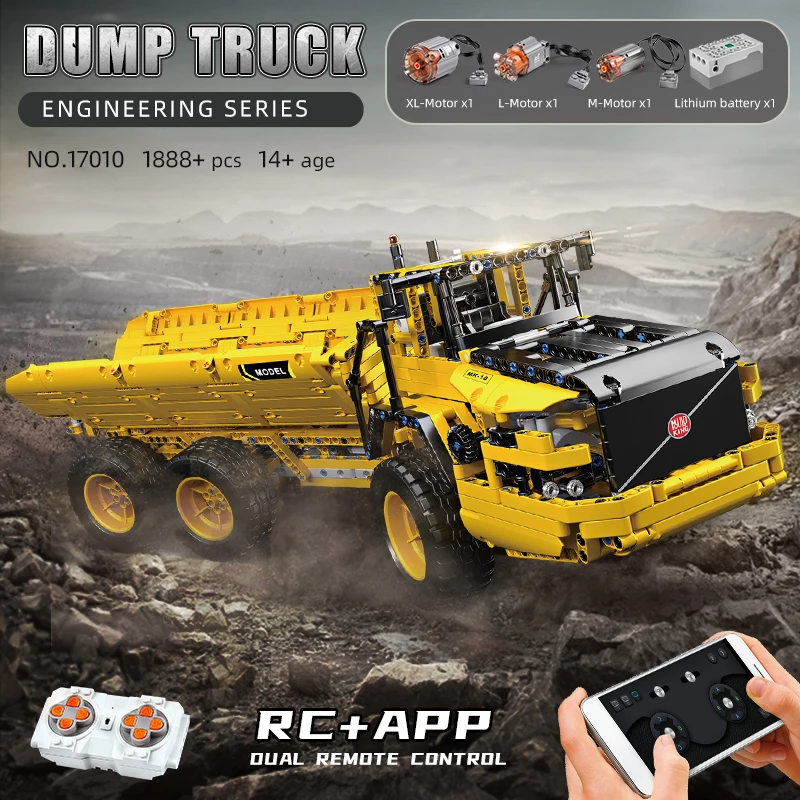 MOULD KING 17010S Remote Control Dump Truck Building Toy Set - 1,930 PCS - Image 5