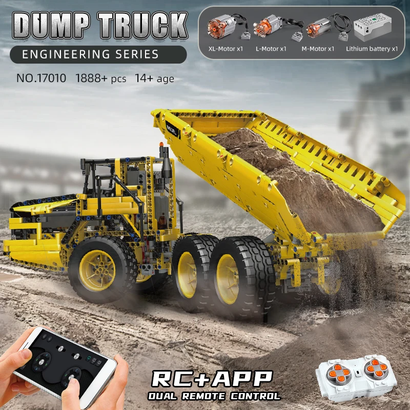 MOULD KING 17010S Remote Control Dump Truck Building Toy Set - 1,930 PCS - Image 2