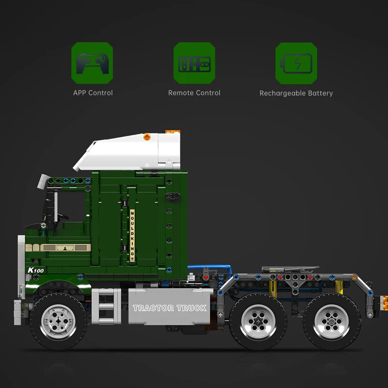 Mould King 13202 1970s American Cabover Truck Building Set - 2,181 Pcs - Image 4
