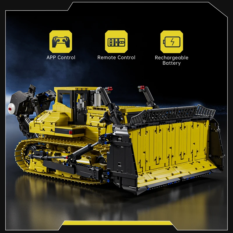 MOULD KING 17049 Liebherr PR766 Remote Controlled Bulldozer Building Set - 3,568 PCS - Image 2