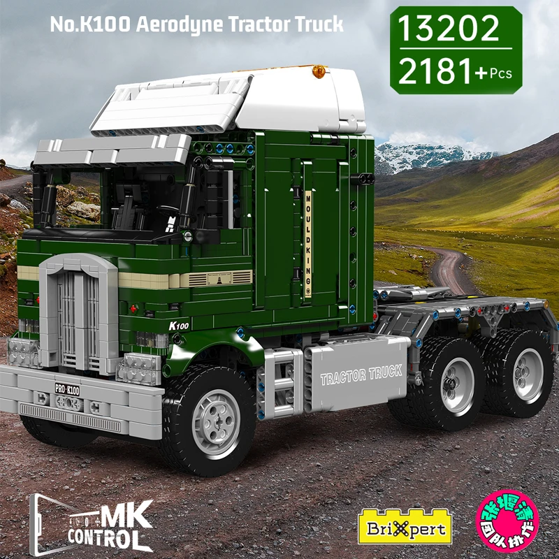 Mould King 13202 1970s American Cabover Truck Building Set - 2,181 Pcs - Image 3