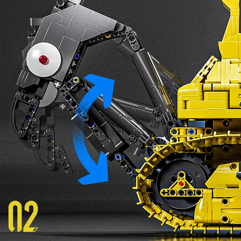 MOULD KING 17049 Liebherr PR766 Remote Controlled Bulldozer Building Set - 3,568 PCS - Image 5