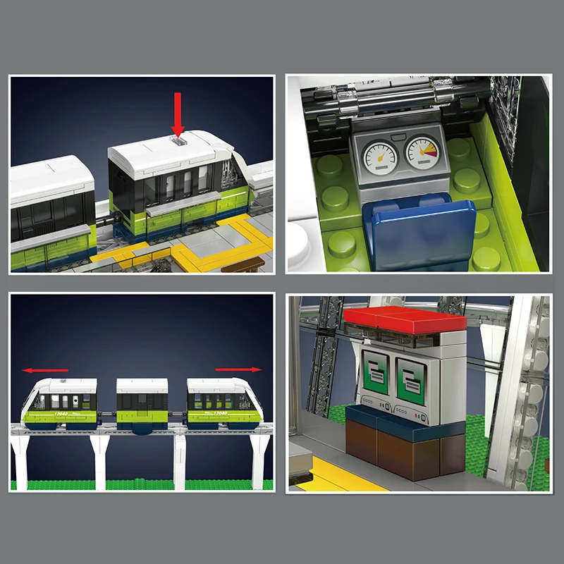 Mould King 12040 Italian Marconi Express Light Rail Train Building Set | 1,957 Pcs - Image 4