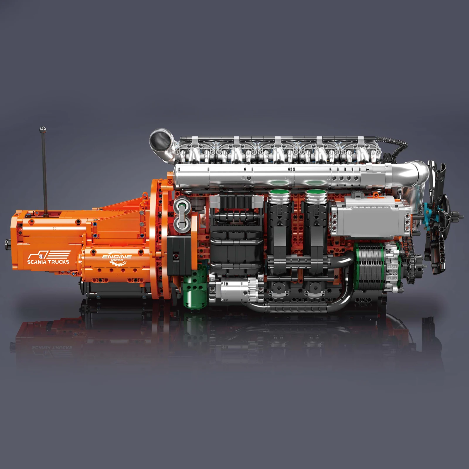 Mould King 10200 Inline-6 Truck Engine and Transmission Assembly Set | 3,236 Pieces - Image 4