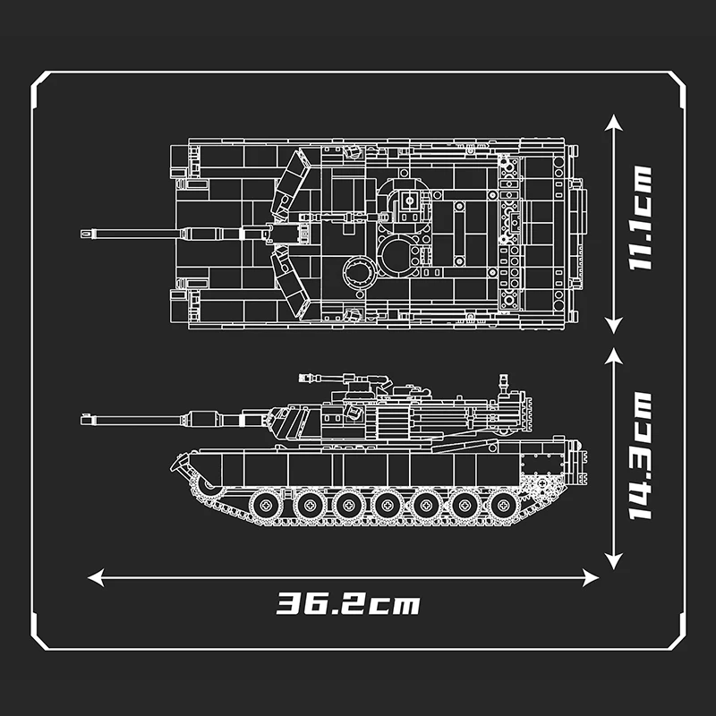 Mould King 20033 MIA2 Main Battle Tank Building Set | 1,168 Pcs - Image 4