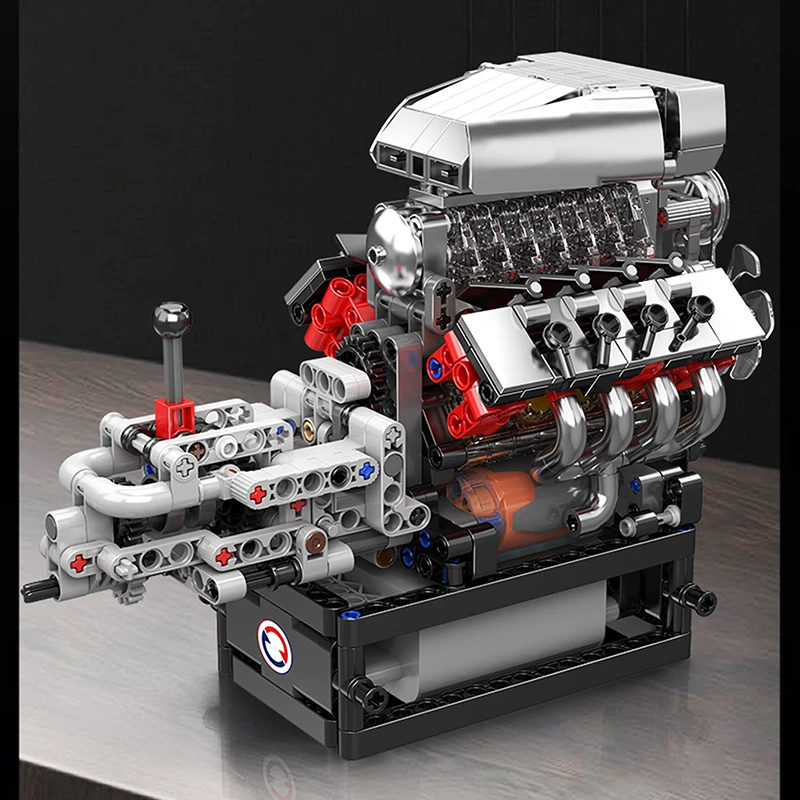Mould King 10225 American Muscle Car V8 Engine with Gearbox Construction Kit | 855 Pieces - Image 3