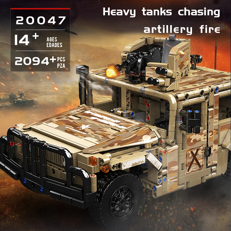 Mould King 20047 Remote-Controlled Desert Tracked Humvee Building Set | 2,094 Pcs - Image 4