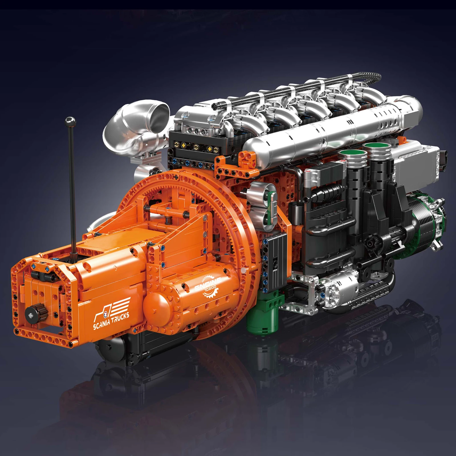 Mould King 10200 Inline-6 Truck Engine and Transmission Assembly Set | 3,236 Pieces - Image 3