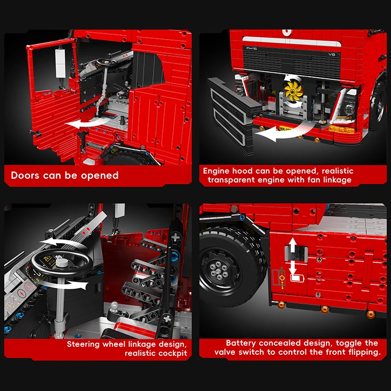 Mould King 19015 FH16 Remote Controlled Pneumatic Tractor Truck Building Set | 4,608 Pcs - Image 5