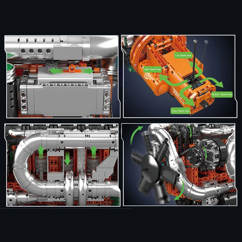 Mould King 10200 Inline-6 Truck Engine and Transmission Assembly Set | 3,236 Pieces - Image 5
