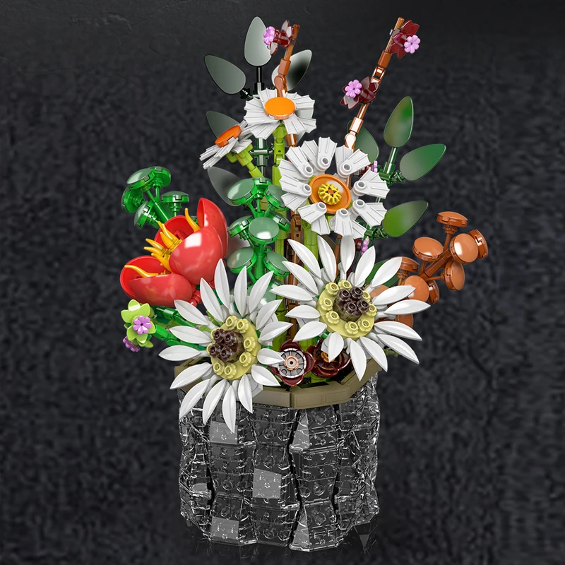 Mould King 24107 Daisy Flower Pot Botanical Construction Kit | 1,157 Pieces - Image 2