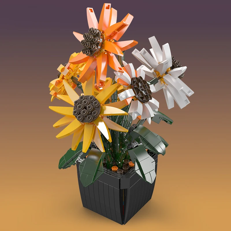 Mould King 24111 Sunflower Pot Plant Building Kit | 854 Pieces - Image 2