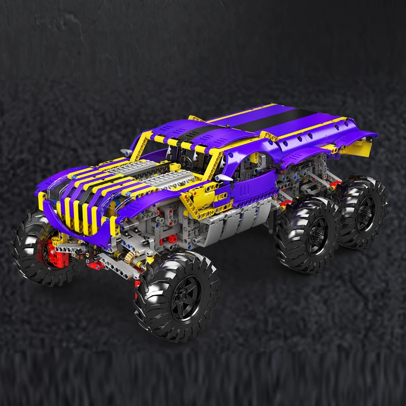 Mould King 18009 Purple Gold Tiger 6x6 Off-Road RC Truck Building Kit | 2,014 Pieces - Image 3