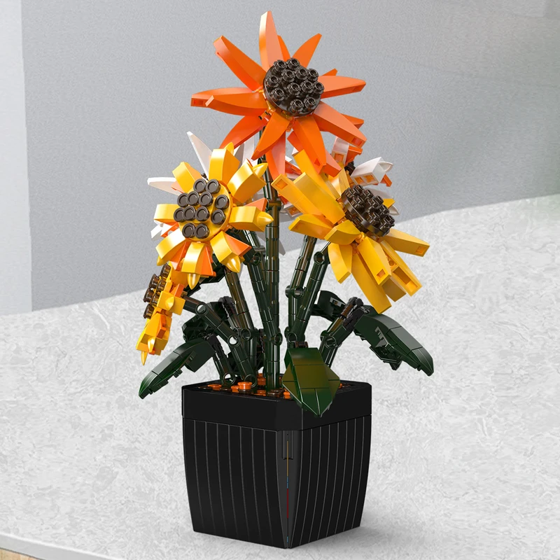 Mould King 24111 Sunflower Pot Plant Building Kit | 854 Pieces - Image 3