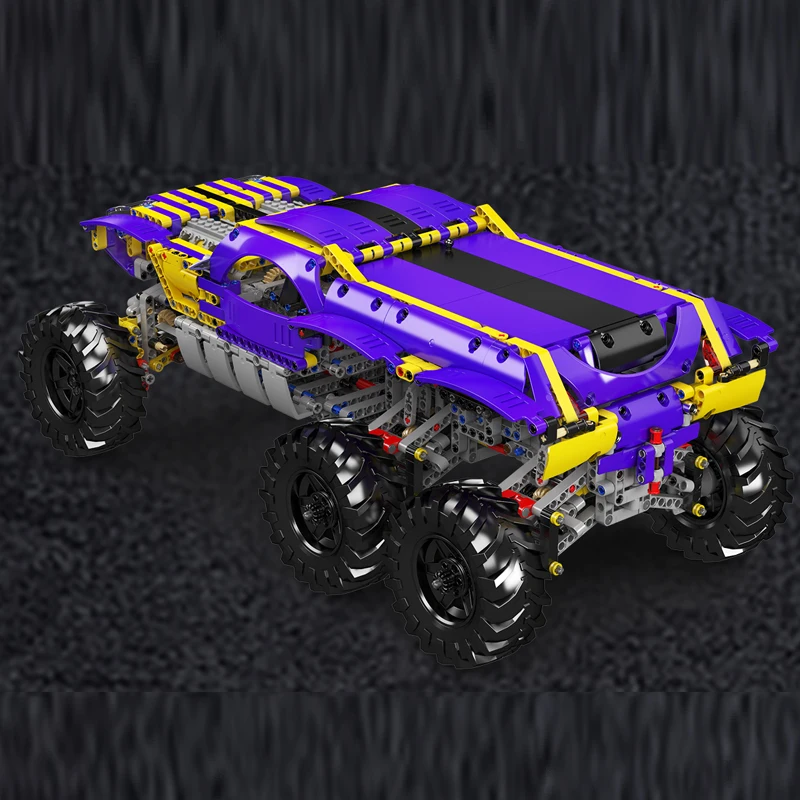 Mould King 18009 Purple Gold Tiger 6x6 Off-Road RC Truck Building Kit | 2,014 Pieces - Image 2