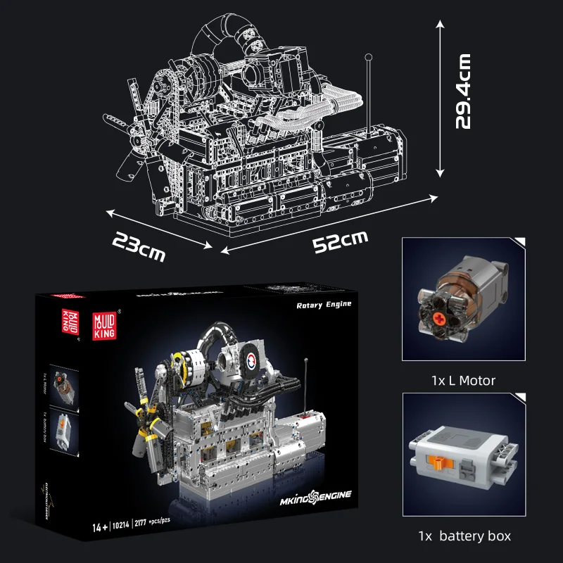 Mould King 10214 Motorized Wankel Rotary Engine Construction Kit | 2,177 Pieces - Image 5