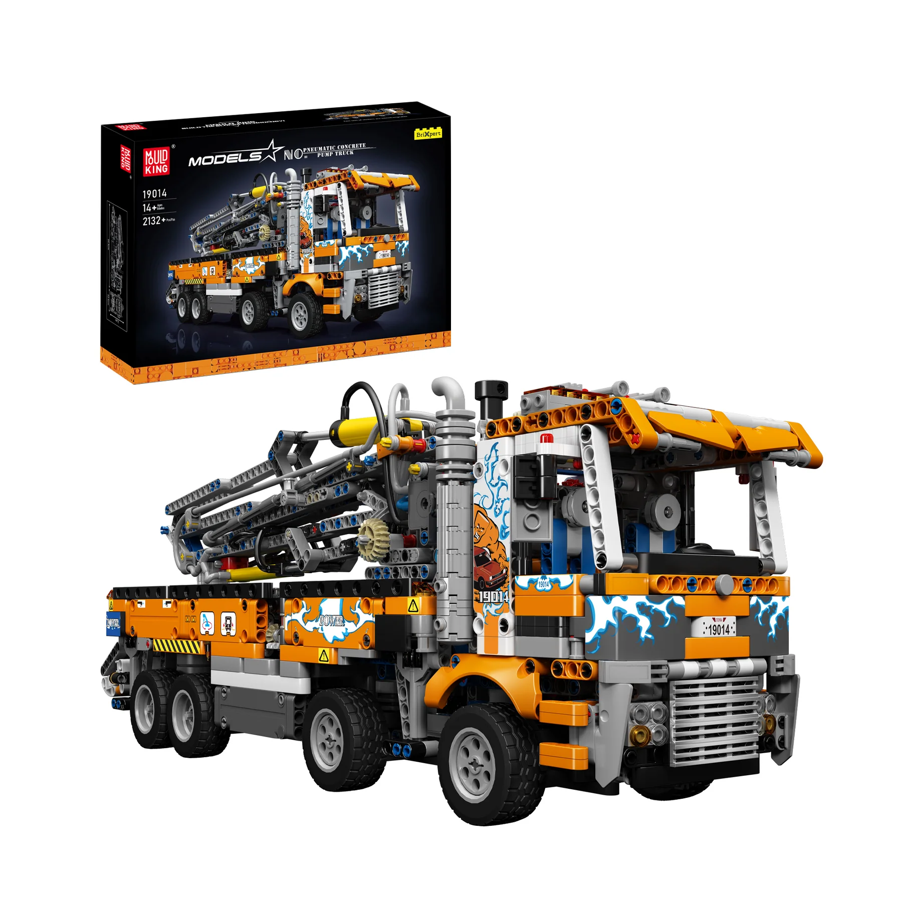 Mould King 19014 Pneumatic Concrete Pump Truck | 2,132 PCS