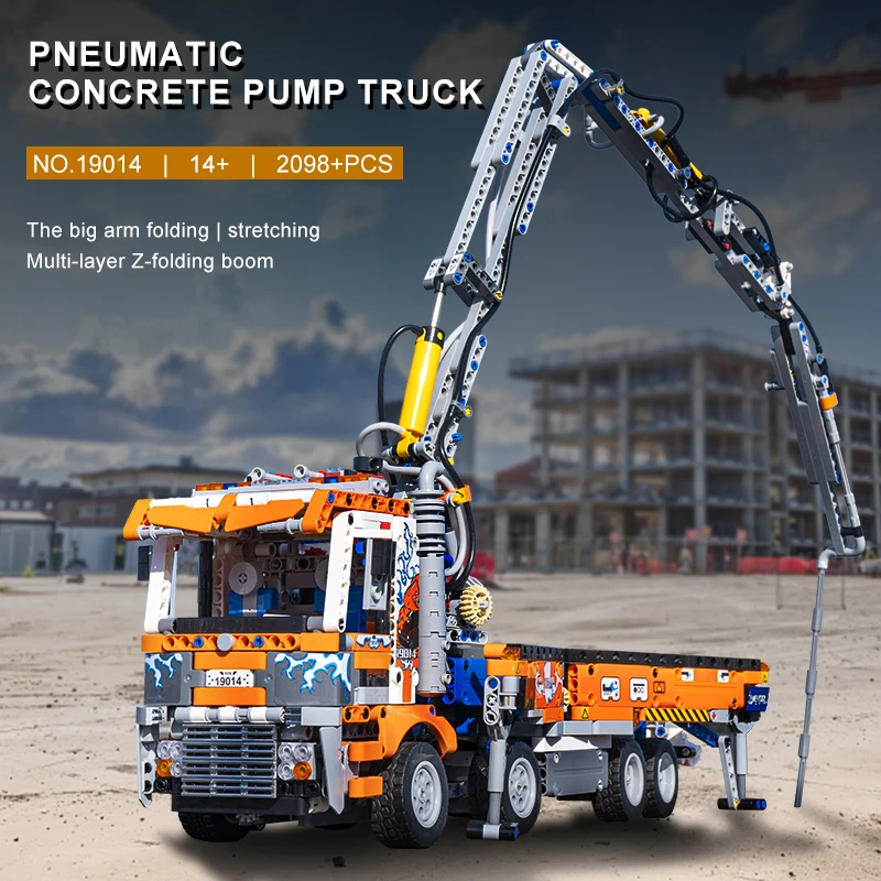 Mould King 19014 Pneumatic Concrete Pump Truck | 2,132 PCS - Image 2