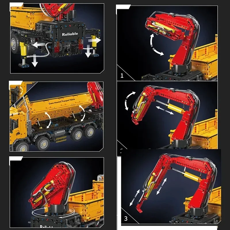 Mould King 17050 Remote Controlled Crane Truck Building Kit - 3,655-Pieces - Image 3
