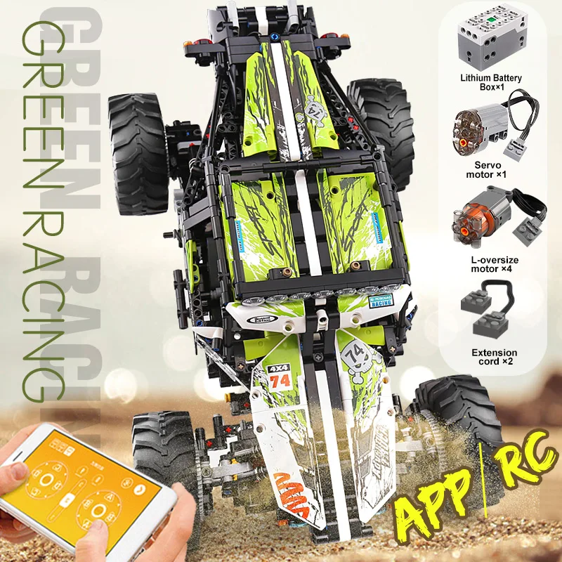 MOULD KING 18002 Green Hound 1:8 RC Off-Road Buggy Building Kit - Image 6
