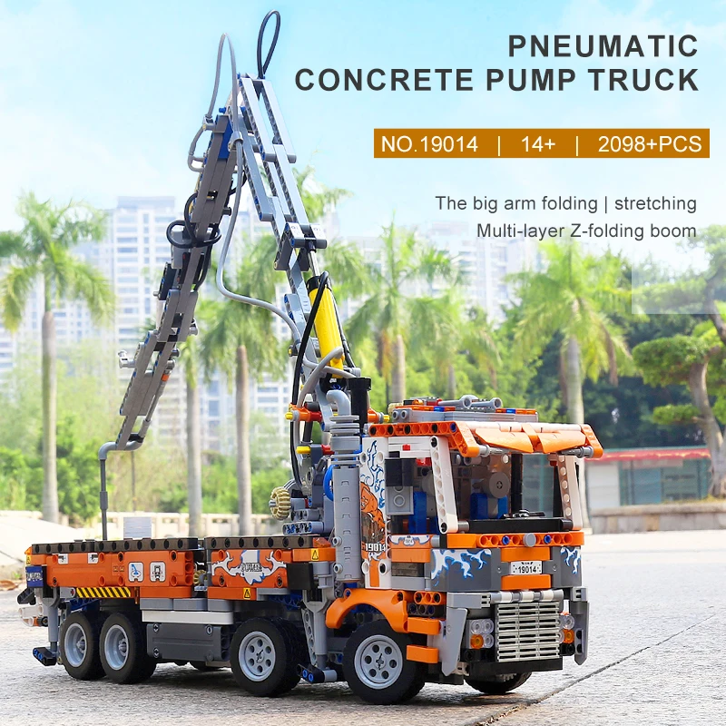Mould King 19014 Pneumatic Concrete Pump Truck | 2,132 PCS - Image 4