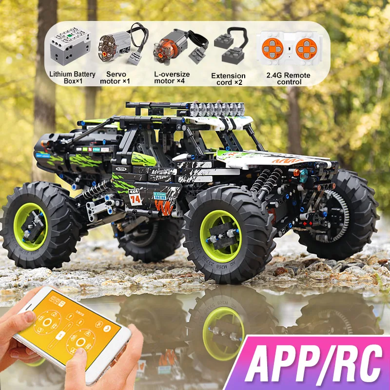 MOULD KING 18002 Green Hound 1:8 RC Off-Road Buggy Building Kit - Image 4