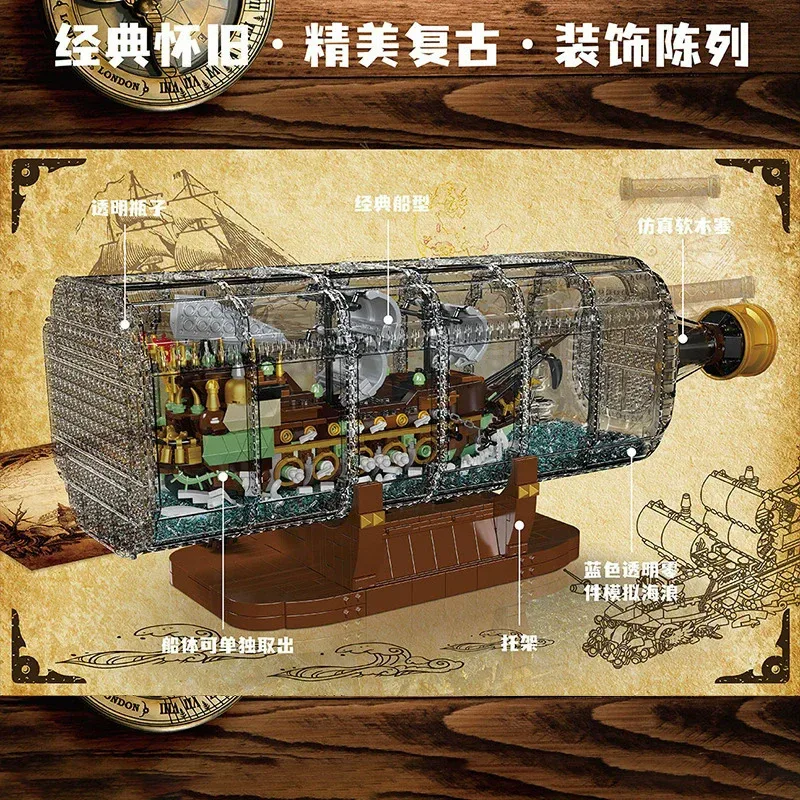 Mould King 10067 Flying Dutchman Ship in Bottle | 2499 PCS - Image 2